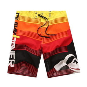 Mens Printed Beach Board Shorts Quick Dry Silver Polyester