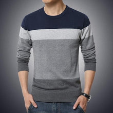 Load image into Gallery viewer, Autumn Casual Men&#39;s Sweater O-Neck Striped Slim Fit Knittwear Mens