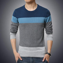 Load image into Gallery viewer, Autumn Casual Men&#39;s Sweater O-Neck Striped Slim Fit Knittwear Mens